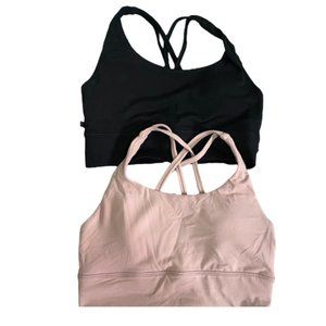 Black and pink sports bra